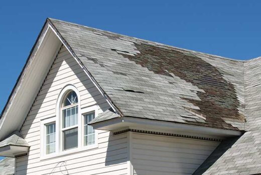 Roof storm damage on residential home in Victoria BC