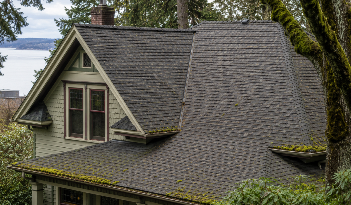 Asphalt shingle roof on a Victoria BC home